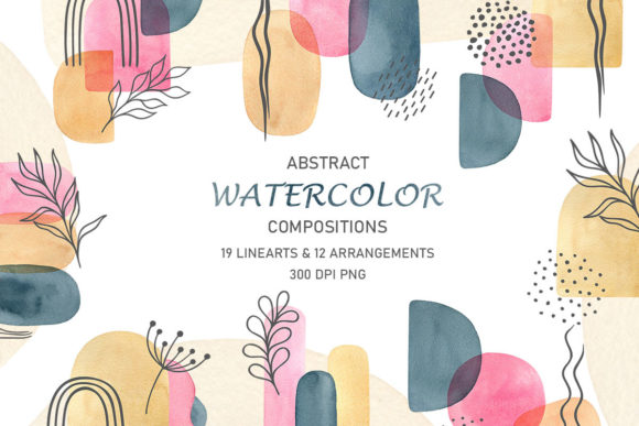 Abstract Watercolor Minimalist Art Illustrations