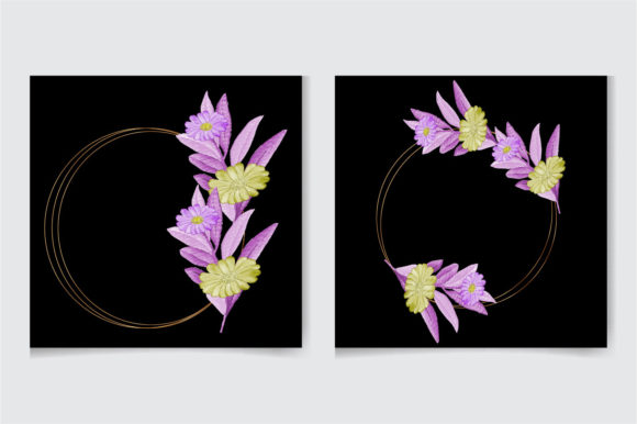 Beautiful Watercolor Flower Floral Frame Illustrations