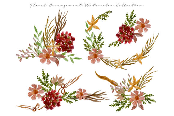 Flower Watercolor Arrangement Collection
