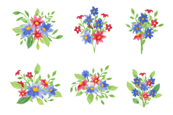 Flowers Arrangement Watercolor Illustrations