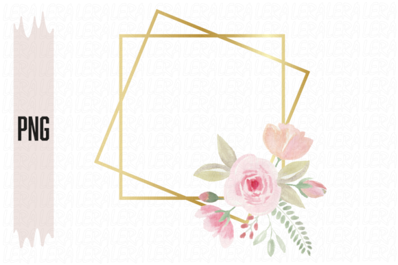 Gold Frames, Frames Watercolor Illustrations