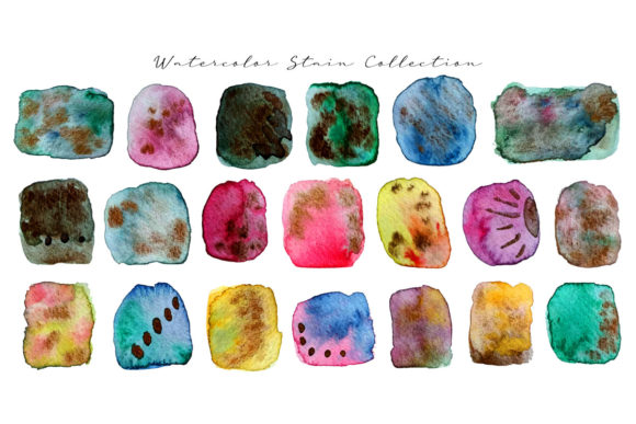 Hand Painted Watercolor Stain Illustrations