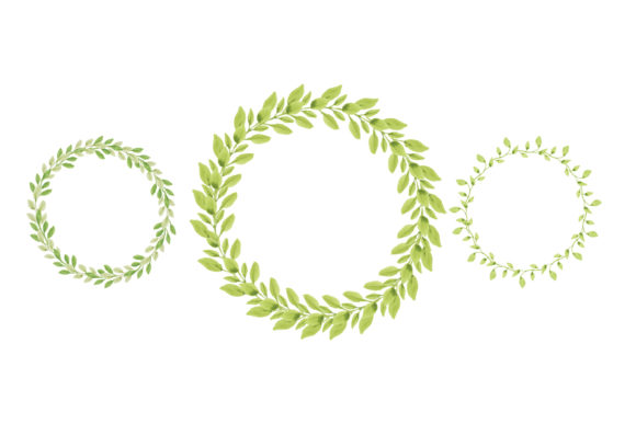 Leaf Wreath Watercolor Illustrations