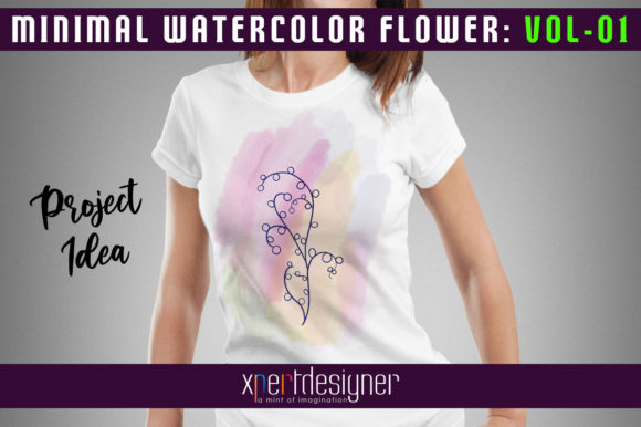 Minimal Watercolor Flower Vol - 01 Illustrations