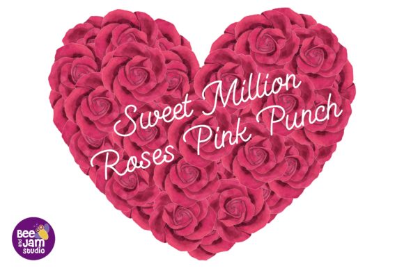 Rose Pink Punch Floral Heart Watercolor