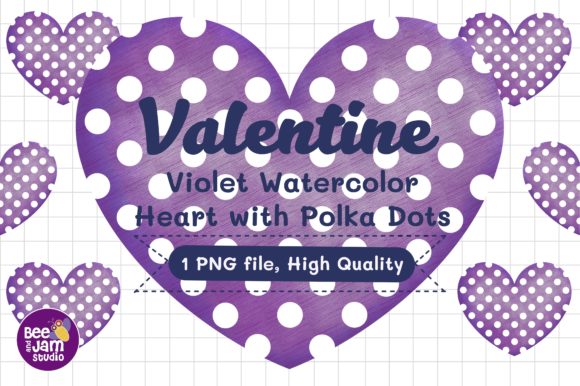 Valentine Watercolor Heart Polkadot
