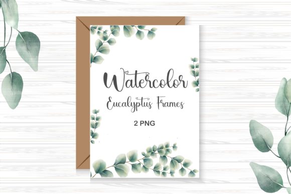 Watercolor Eucalyptus Frame Illustrations