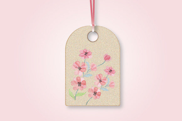 Watercolor Floral 3d Layer Gift Tag 549