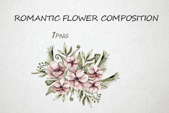 Watercolor Flower Composition Illustrations