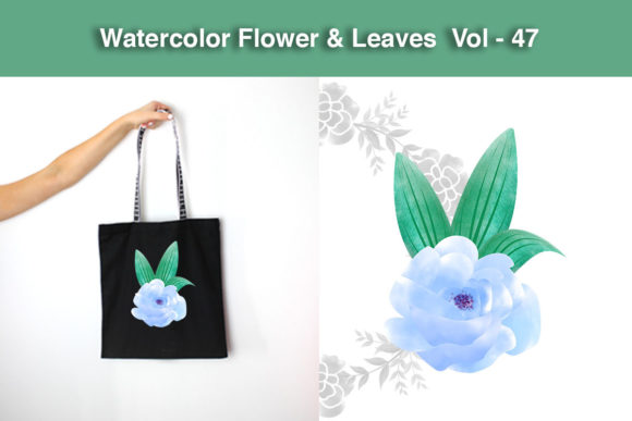 Watercolor Flower Leaves Vol - 37 Illustrations