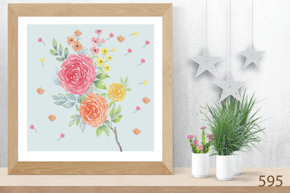 Watercolor Hand Drawing Floral Decor 595 and Illustrations