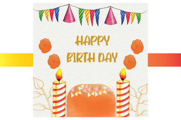 Watercolor Happy Birthday Card 548 Illustrations
