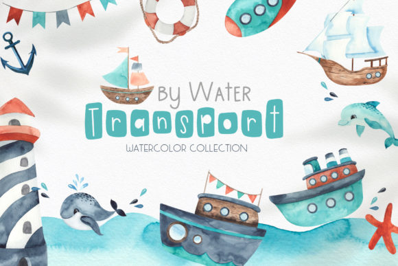 Watercolor Transport Illustrations