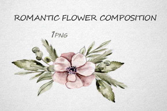 Watercolor Vintage Romantic Composition
