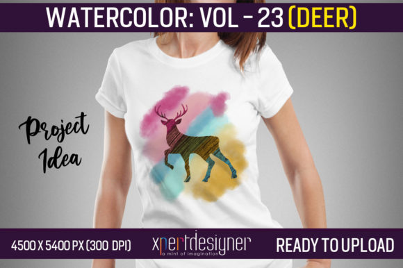 Watercolor Vol - 23 Deer Illustrations