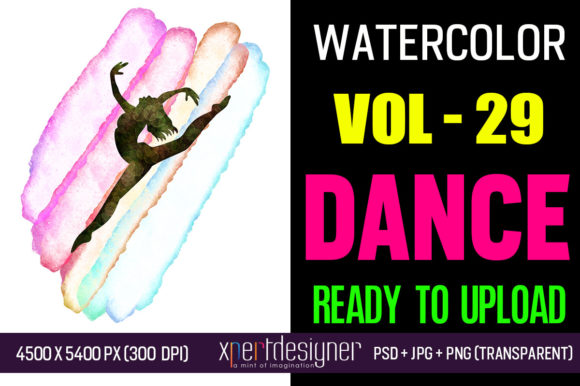 Watercolor Vol - 29 Dance Step Illustrations